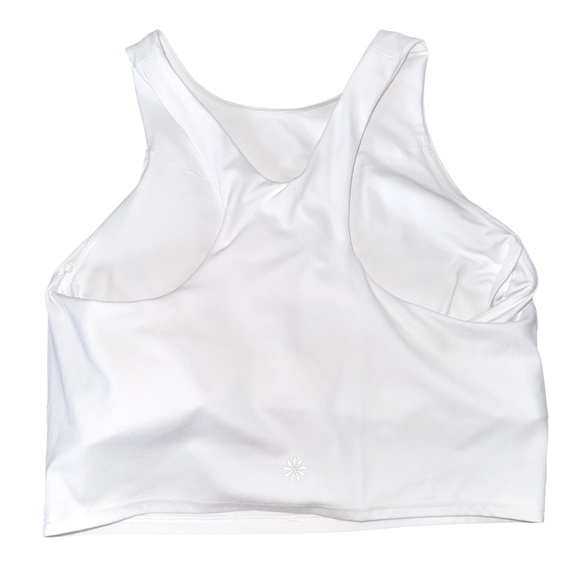 NWOT Athleta Conscious Crop Sports in Bright White Shelf Bra High Neckline A-C - Picture 2 of 7